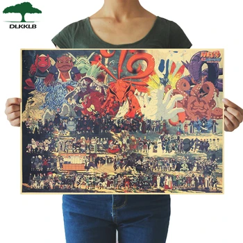 

DLKKLB Classic Cartoon Anime Bedroom Decor Drawing Vintage Poster Adornment Vintage Retro Wall Sticker 51X36cm Decor Paintings