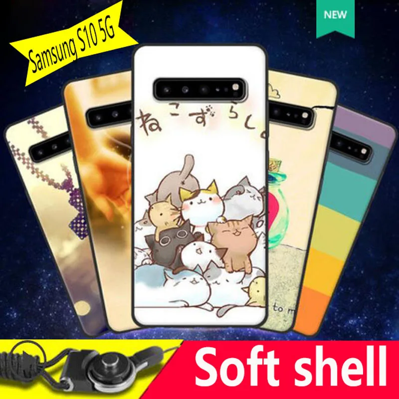 For Samsung S10 5G phone shell cartoon cute painting protective all cover anti-drop scrub soft personality |