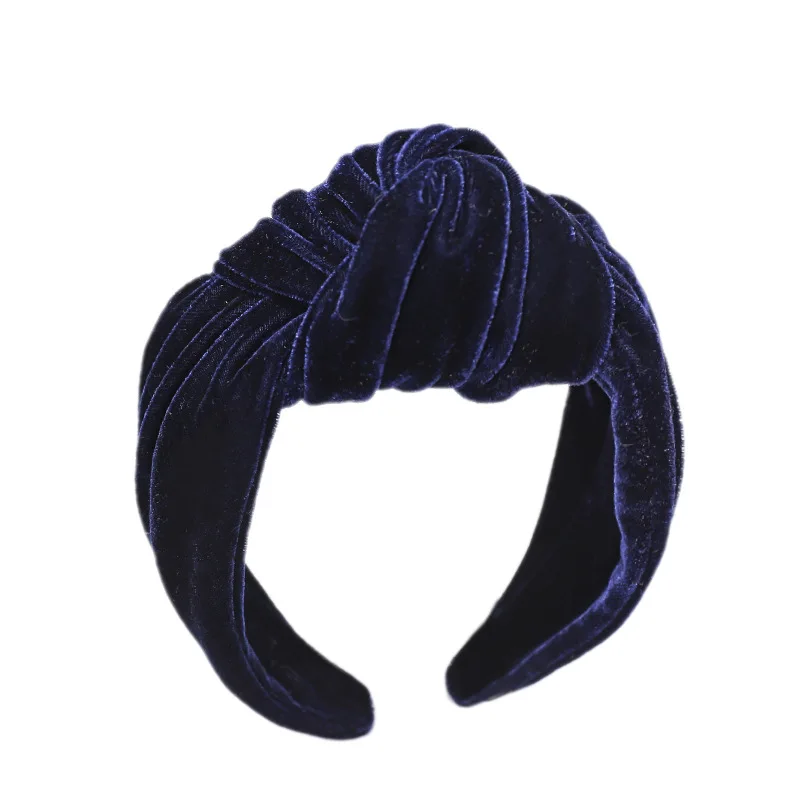 CN широкая боковая бархатная ободок для волос, Одноцветный обруч для волос с бантиком, повседневные повязки на голову для девочек, женские головные уборы, аксессуары для волос