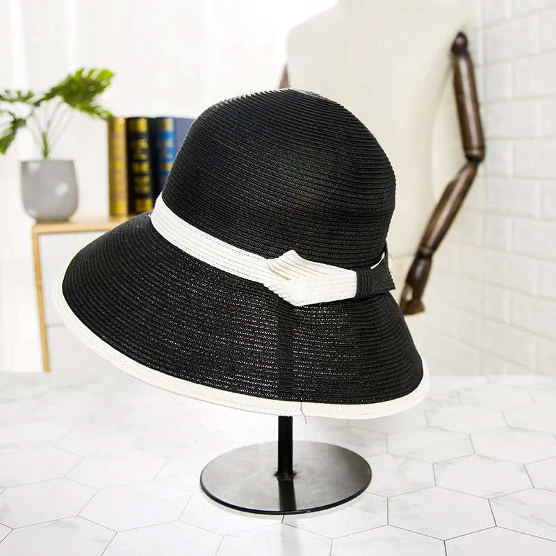 

2019 New Style Fine Papyrus Foldable Straw Hat Export Japan Uvcut College Style Bucket Hat Straw Hat Dayan Mao