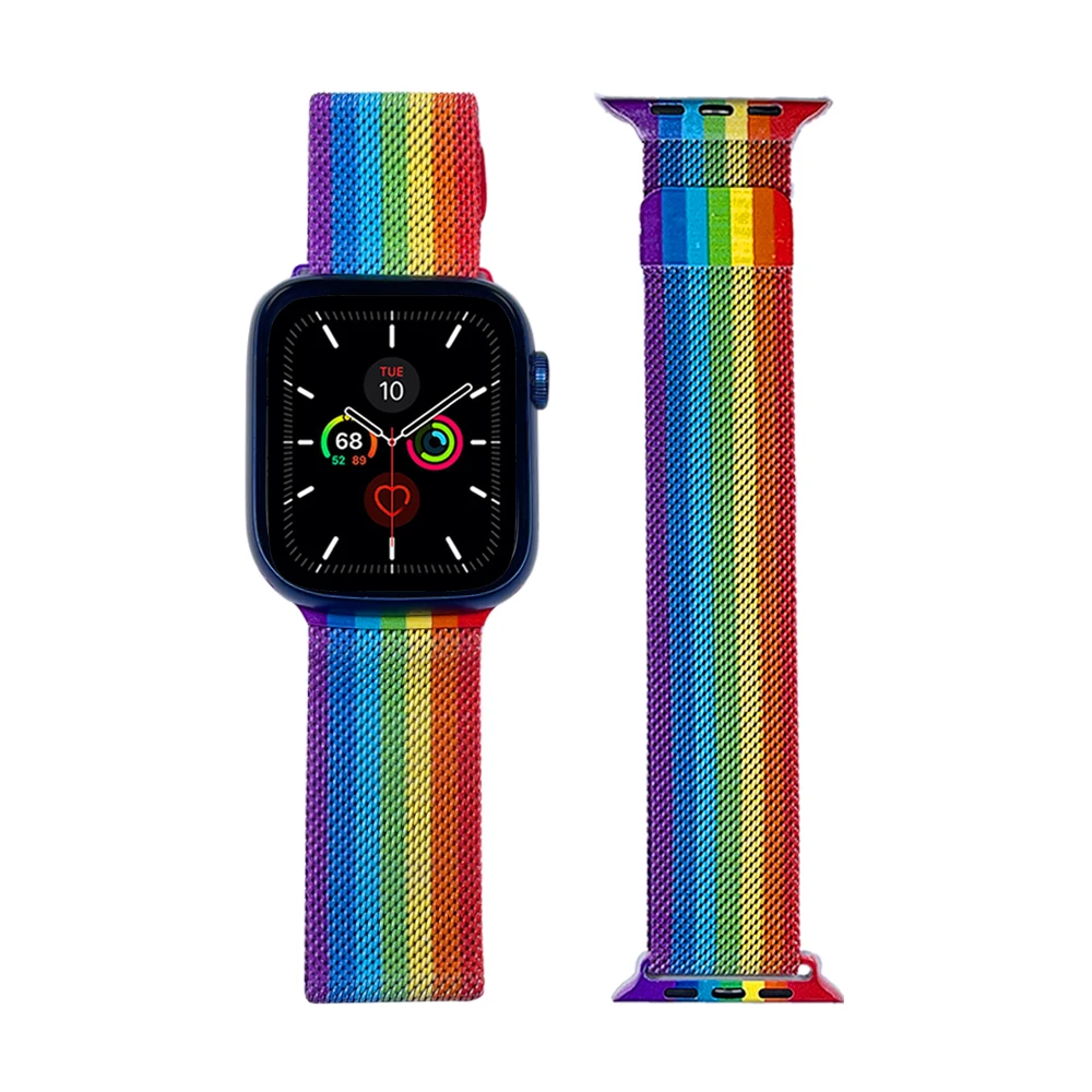 Ремешок для часов Apple Watch Band 38 мм 40 42 44 модный Регулируемый магнитный сетчатый