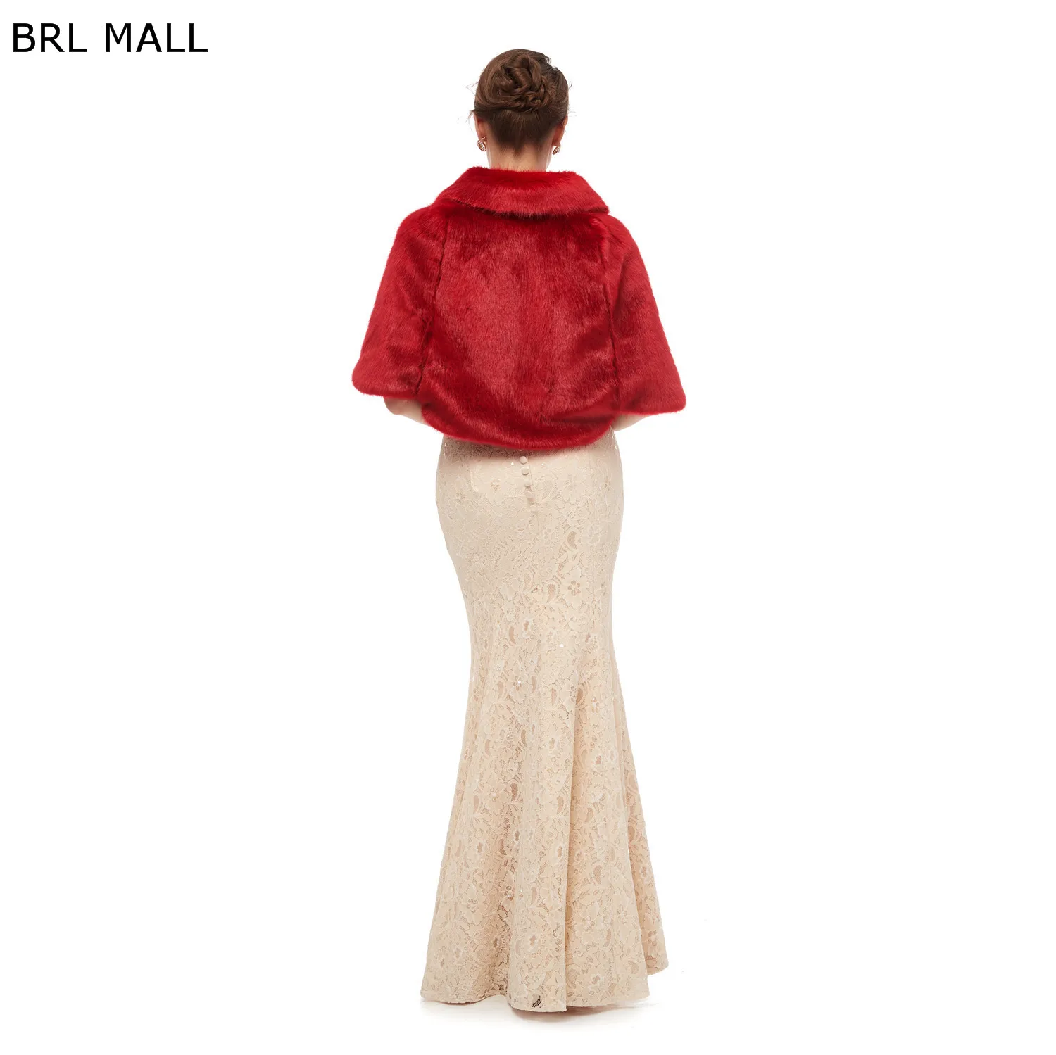 BRL MALL 155*45 см размера плюс красная женская меховая Наплечная накидка Свадебные Шали накидка из искусственного меха свадебное пальто Шраг Boleros PJ19179