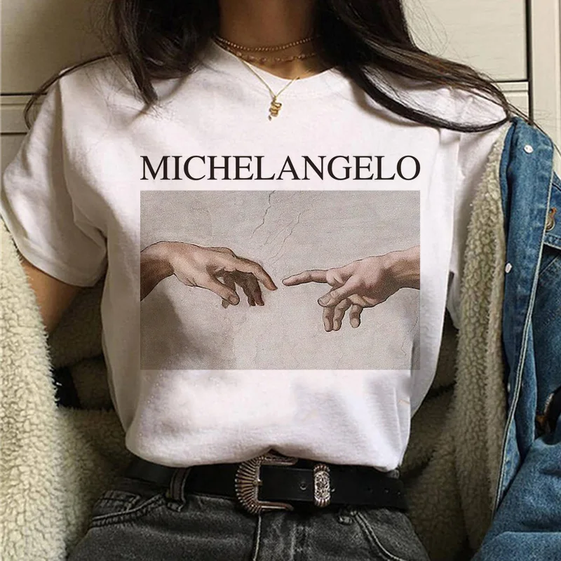 Эстетическая футболка vaporwave Michelangelo Женская модная новая футболка harajuku Повседневная Корейская стильная графическая футболка в стиле хип-хоп женская