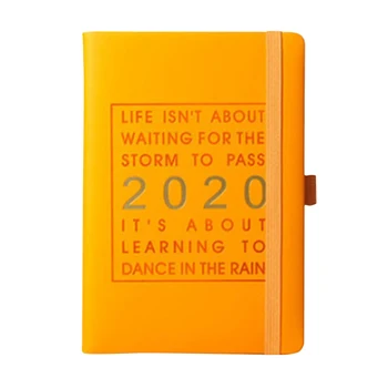 

Daily Schedule A5 Thicken Notebook Leather Fashion English Language Agenda Journal Calendar Jan-Dec World Map Monthly Planner
