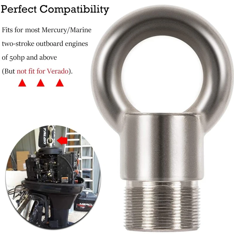 (Silver)Lifting Ring Tool MT0022 Alt 91-904551 Lifting Eye for Mercury Outboards with 1.5\