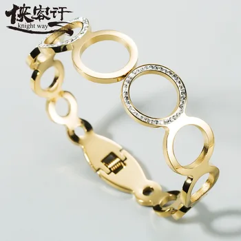 

New zuan quan 8-Shaped Titanium Steel Bracelet Circle Star of the Same Paragraph Creative High Quality Classic Bracelet