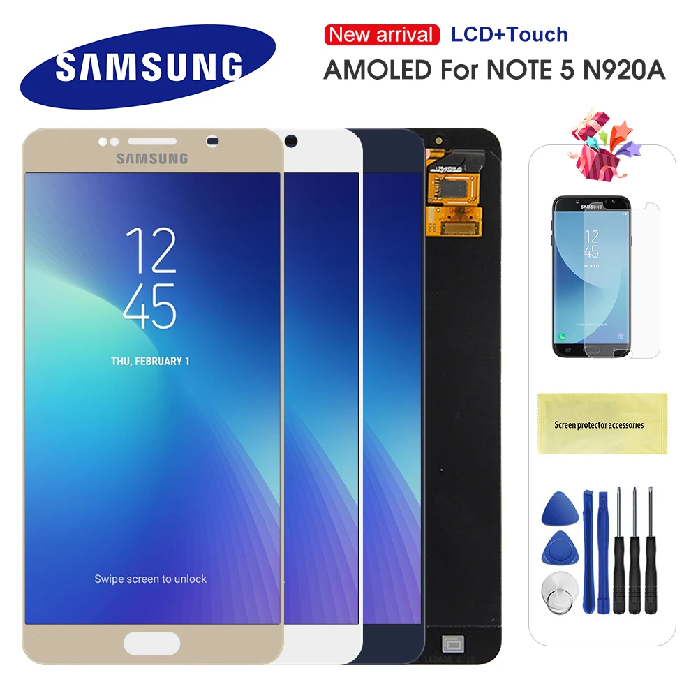 Original Super Amoled Lcd For Samsung Galaxy Note 5 Note5 N920a N9200 Sm N920 N920c Lcd Display Touch Screen Digitizer Assembly Mobile Phone Lcd Screens Aliexpress