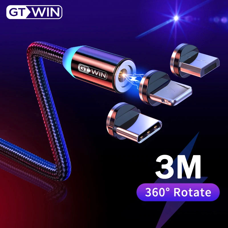 GTWIN Магнитный USB кабель для iPhone XS Max Быстрая зарядка Micro магнит зарядное устройство