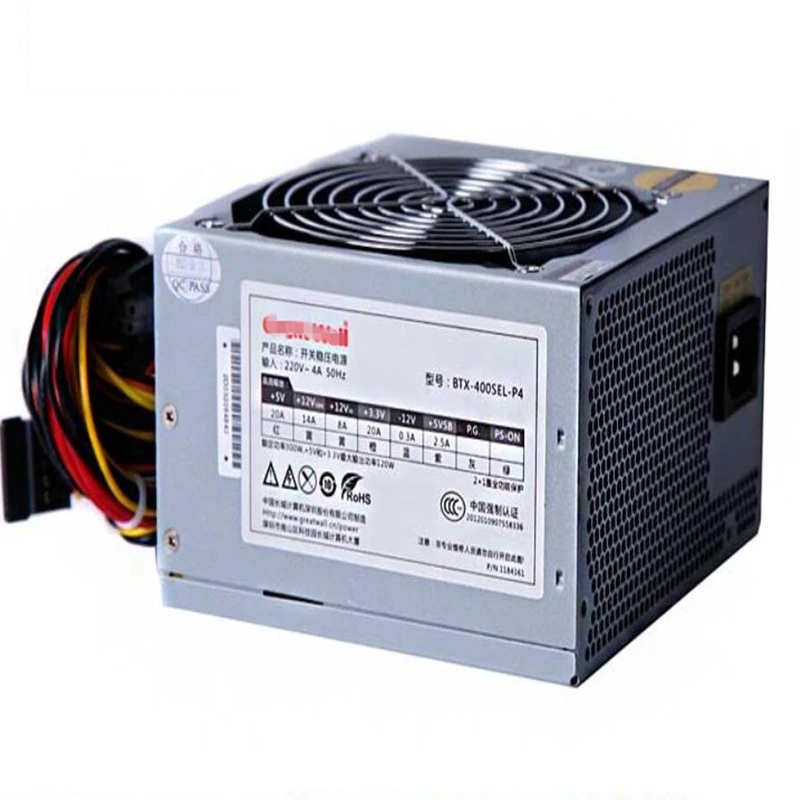 ПК PSU для Great Wall ATX 12 В AMD INTEL тихий источник питания Номинальная мощность 300 Вт пиковая мощность 400 Вт источник питания BTX-400SEL-P4