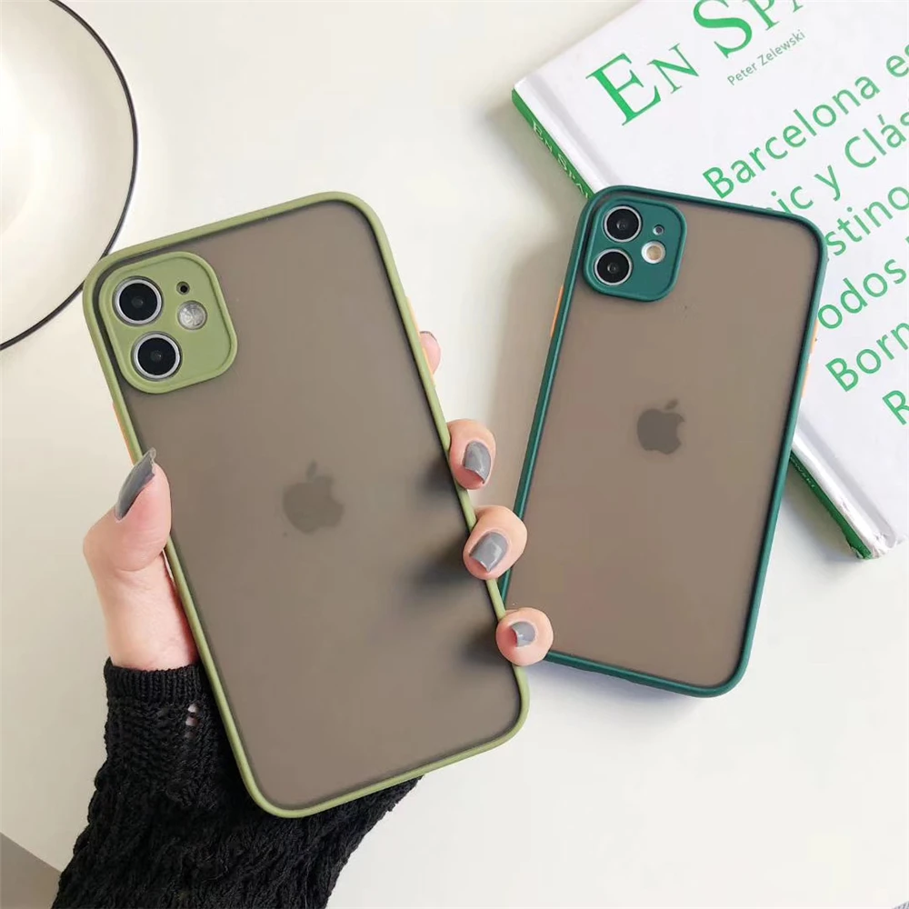 Candy Colors Case for iPhone 11 12 mini Silicone Skin Matte Back Cover for iPhone 6 6s 7 8 Plus X XR Xs 11 Pro Max SE 2020 Coque