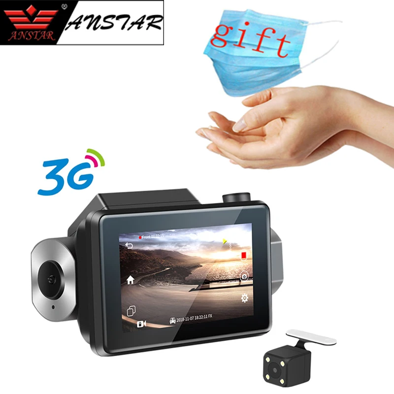 Автомобильный регистратор Anstar 1080P Android 5 0 3G Wi Fi двойной объектив GPS трекер