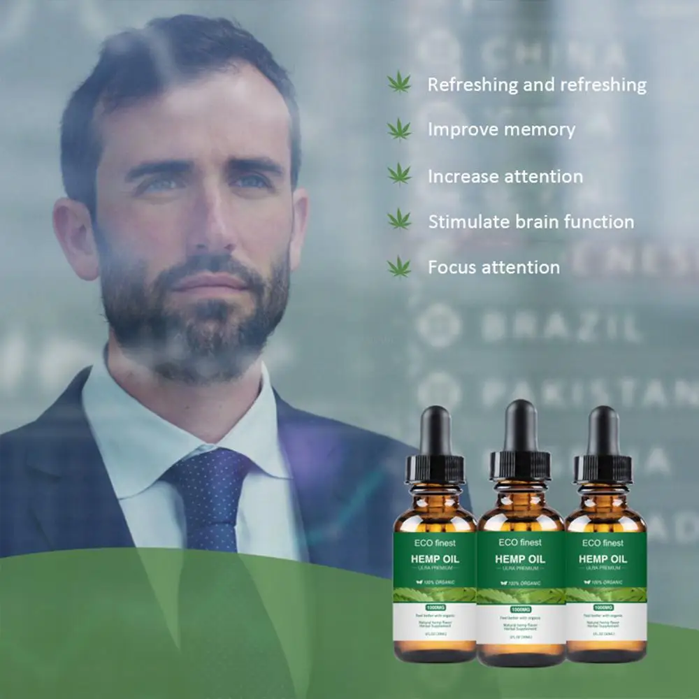 2pcs 5000mg HEMP Oil Natural Hemp Seed Extract Improve Sleep Ease Pain Massage Essential Oil