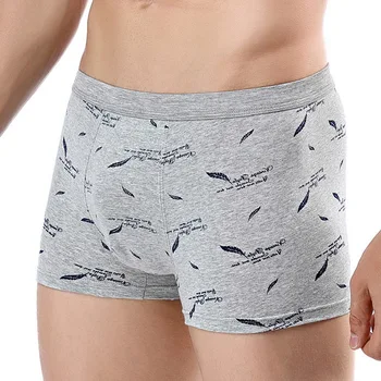 

2020 Men's Printed Four-corner Briefs Male Underwear For Men Breathable Cotton Printed Design Soft Comfy Boxers