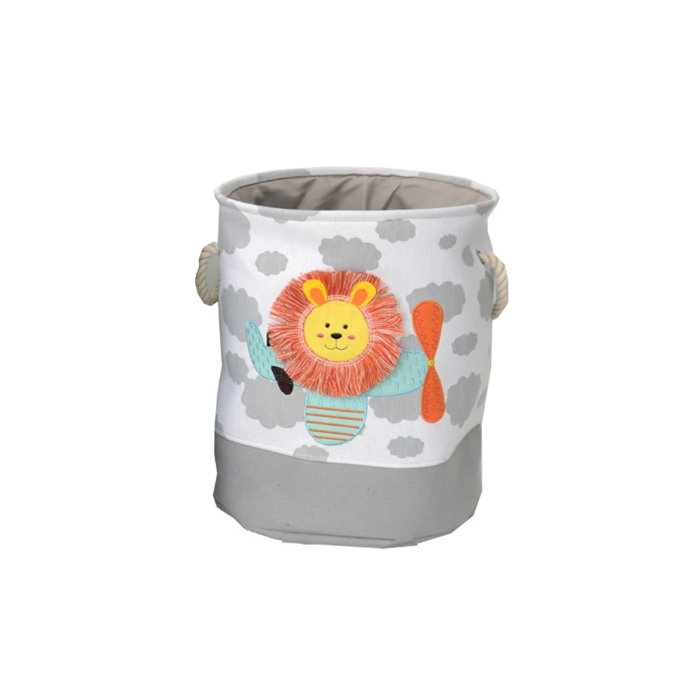 Контейнер для холста, корзина для хранения, компактный органайзер для игрушек, домашняя Складная мультяшная корзина для грязной одежды с ручками