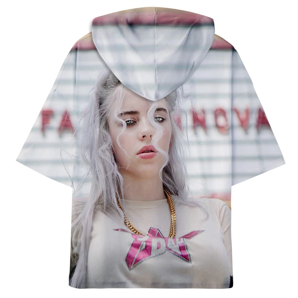 Верхняя одежда в стиле хип-хоп Billie Eilish летние футболки с капюшоном Мужская/Женская весенняя одежда проветриваемые футболки высокого качества топы