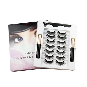

7 Pairs Magnetic Eyelashes Liner Tweezer Set Self-Adhesive Magnetic False Eyelashes Ins New Faux Cils Makeup Eyelash Extension