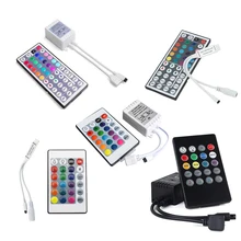 Led de contrôle 44 touches 24 touches LED IR RF rvb contrôleur LED lumières contrôleur RF gradateur à distance DC12V pour RGB 3528 5050 LED bande
