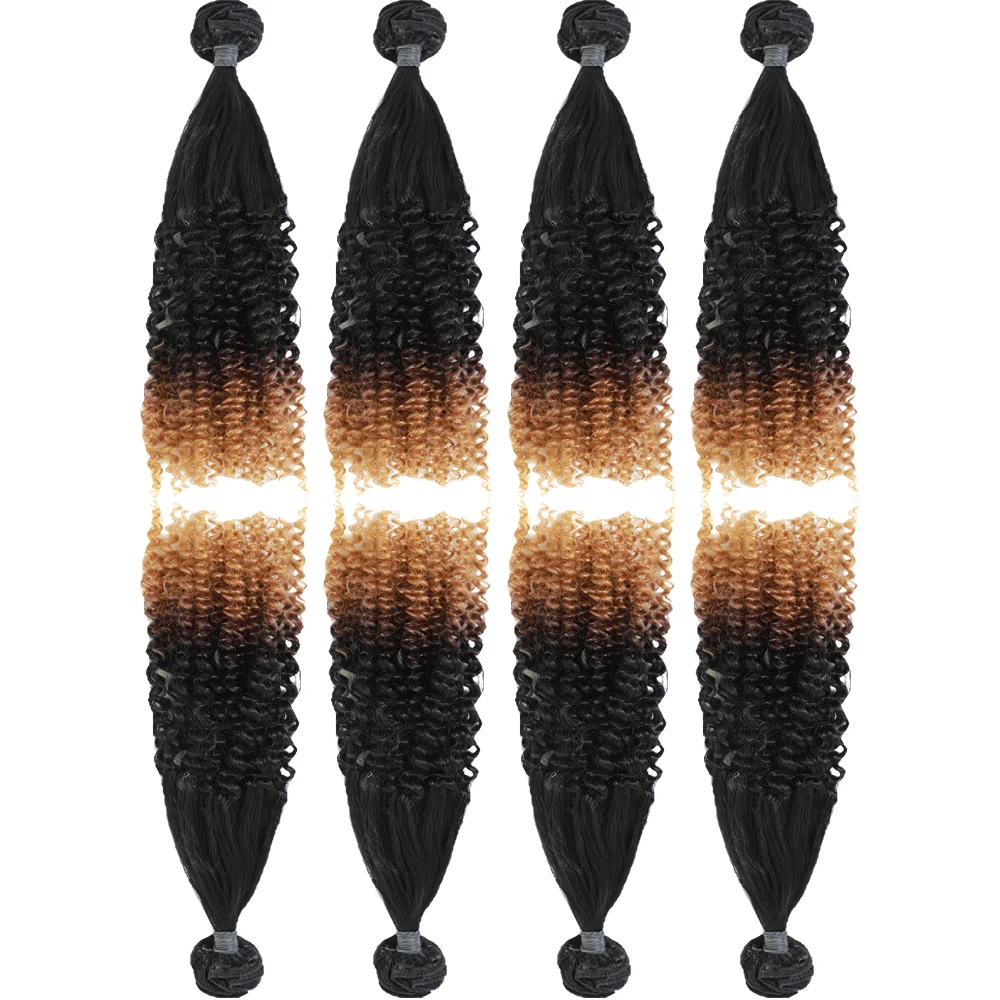 Афро Джерри синтетические волосы для наращивания для женщин высокая температура синтетические вьющиеся волосы ткет 8 пряди 240 г все в одной упаковке T30