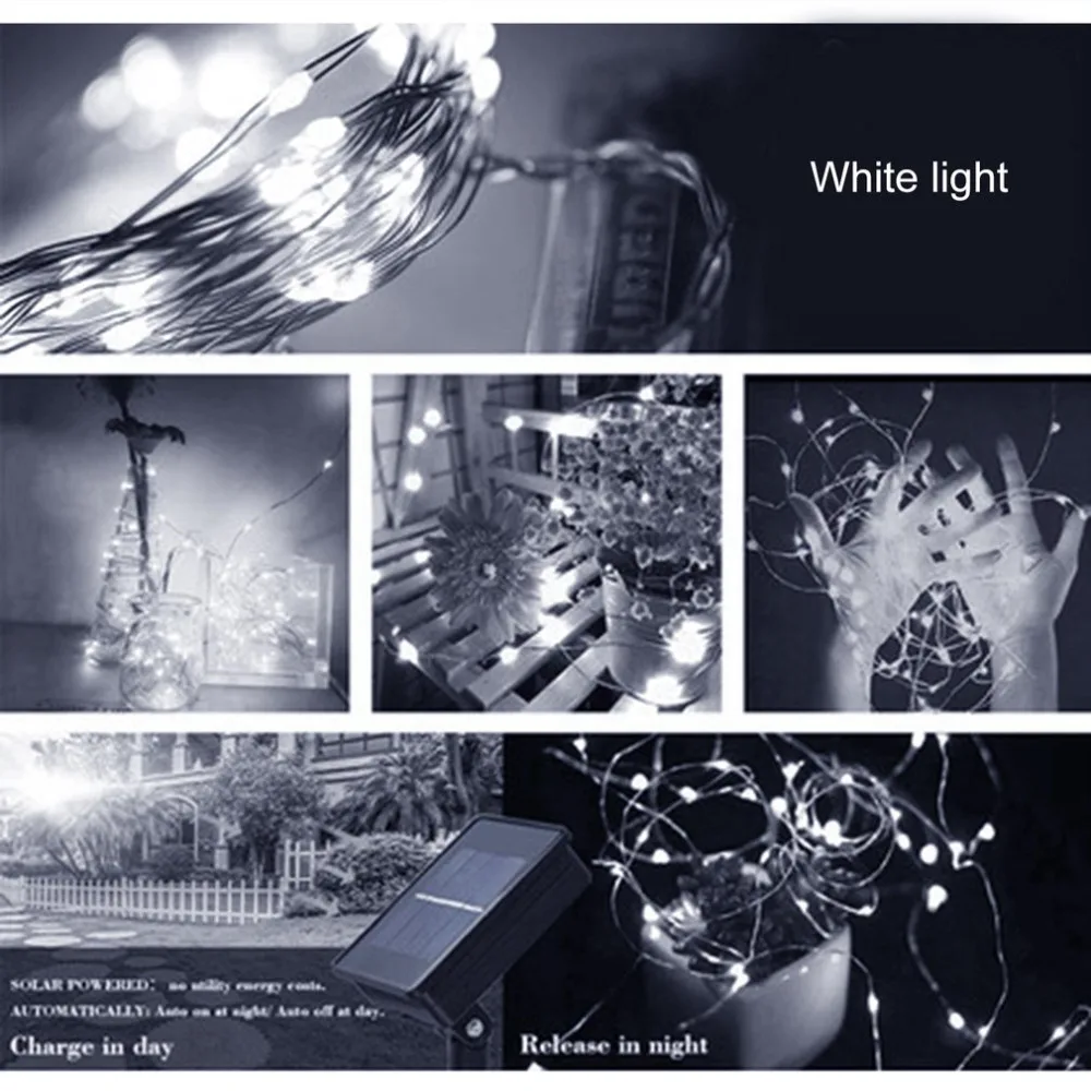 ICOCO Solar Fairy String Lights Copper Wire 100 LED Outdoor Lamp Waterproof Light For Garden Wedding Home Holiday Party Decor