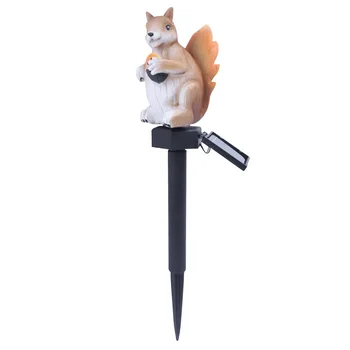

Lighting Small Ground Insert Decoration Solar Light Led Lawn Resin Squirrel Shape Weather Resistant Cute Outdoor Garden Yard
