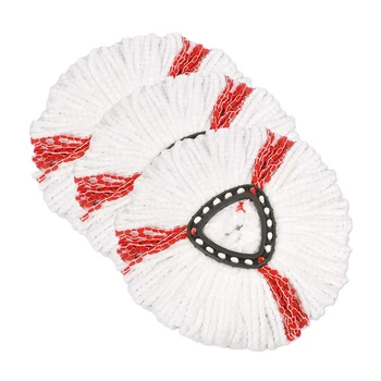 

3PCS Replacement Heads Easy Clean Mopping Heads Refill Microfibre Spin Mop 360 Rotating Floor Mop Head