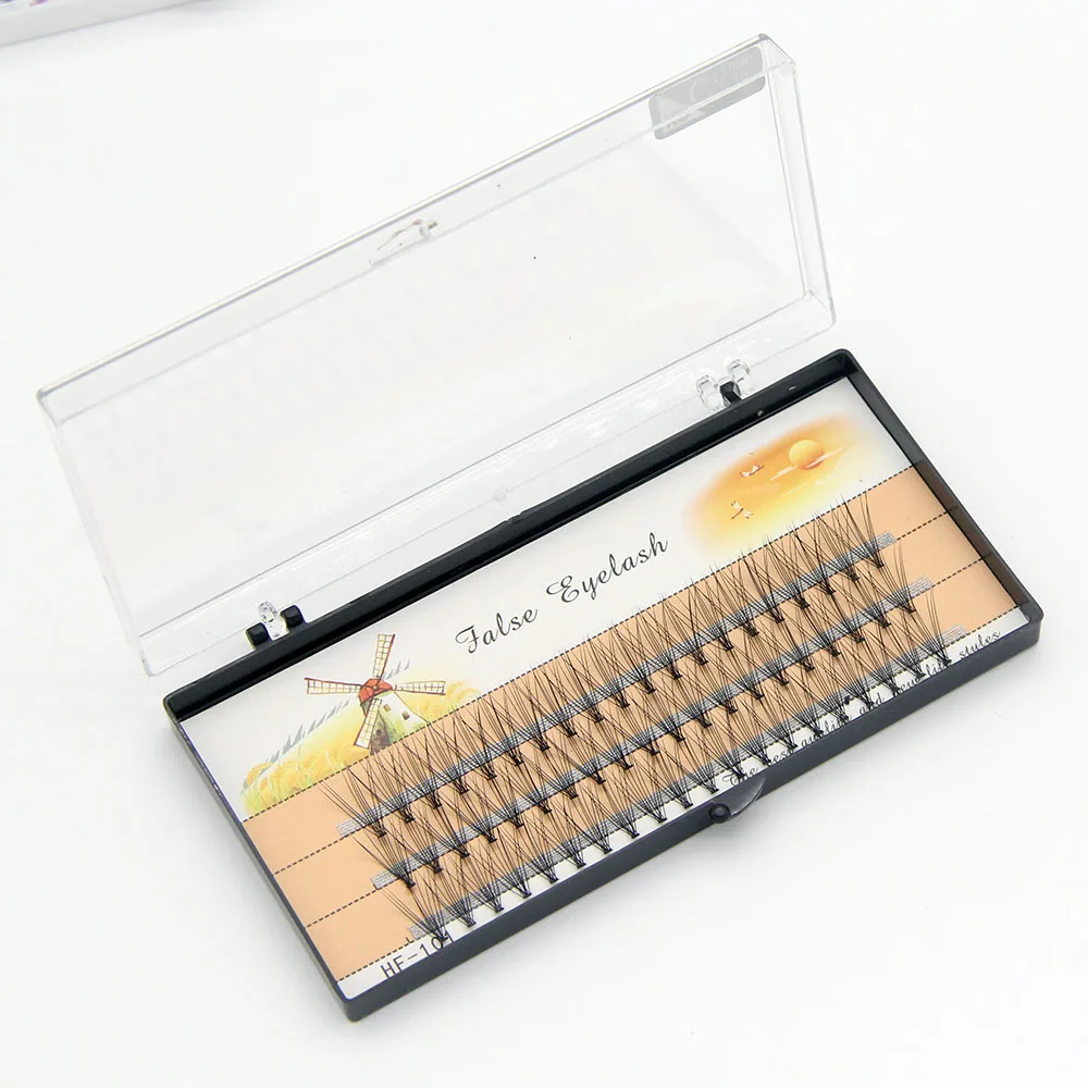 Pestañas postizas individuales tipo profesional, extensiones de pestañas en grupos para colocar individualmente en forma de racimo de 60 unidades, maquillaje profesional