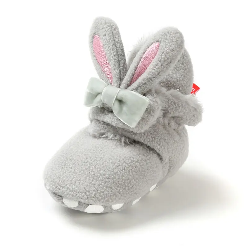 Newborn Baby Boy Girls Kids Snow Boots Winter Warm Soft Sole Crib Shoes Boots Rabbit plus velvet cartoon baby Boots