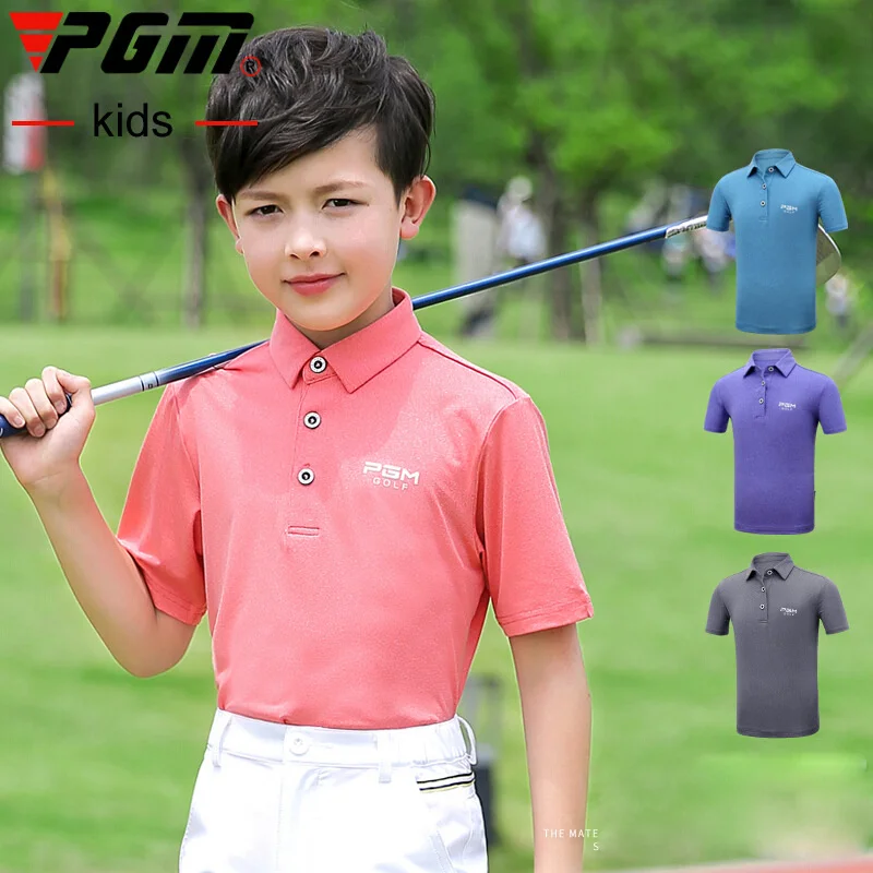 PGM Golf Boys T shirt long sleeved Children's Boy's Breathable Moisture Absorption High Elastic