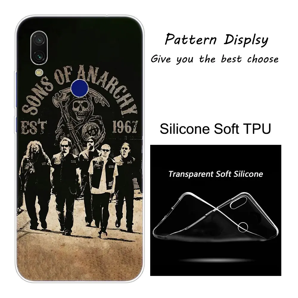 008 Хит американская ТВ Sons of Anarchy Мягкий силиконовый чехол для Xiaomi Redmi K20 Pro 8 8A 7 7A 6 6A 5 Plus S2 Note 8 iPhone 7 6 Plus 5 iPad Pro 4 4X крышка - Цвет: 008