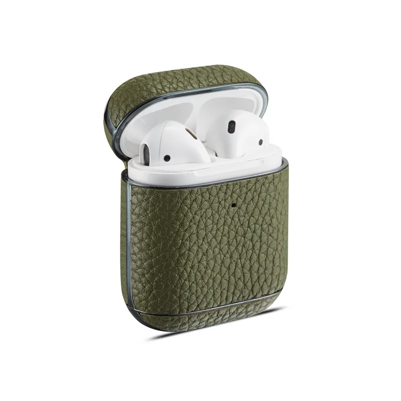 Чехол для наушников с рисунком личи из натуральной кожи для AirPods защитный чехол Аксессуары для кожи для Apple Airpods зарядная коробка