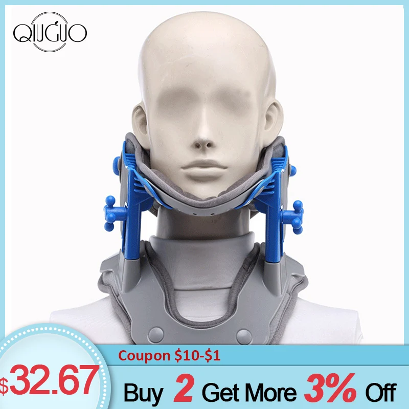 Neck Brace Heating Cervical Traction Cervical Stretching Device Neck Stretcher Support Relief Pain Medical Correction Collar