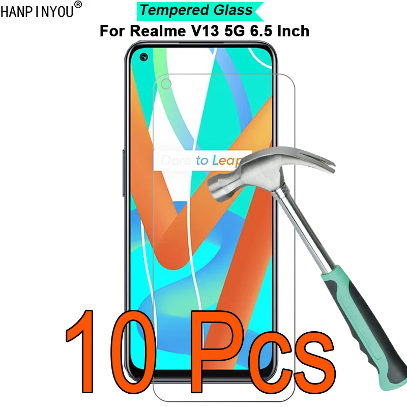

10 Pcs/Lot For Realme V13 5G 6.5" 9H Hardness 2.5D Toughened Tempered Glass Film Screen Protector Protect Guard