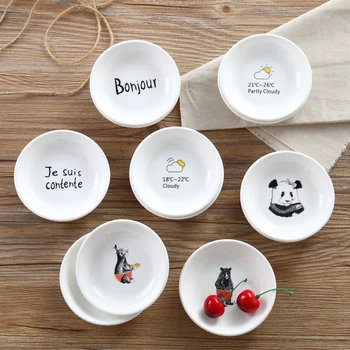 

Mini Size Pigments Ceramics Soy Dish Sauce Vinegar Dishes Kitchen Small Plate Tableware Novelty Gift