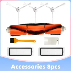 3 Arms Side brushes,Washable Hepa Filter & Main Brush Replacement Set for Xiaomi/Roborock S50 S51 S55 Robot Vacuum Cleaner Parts