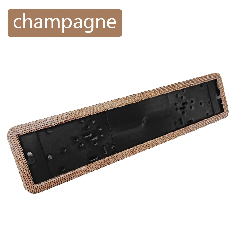 Champagne 1 шт. автомобильный европейский номерной знак рамка Роскошный Кристалл Бриллианты сплав сталь Европейский номерной знак держатель Передняя и задняя пластина - Цвет: Champagne