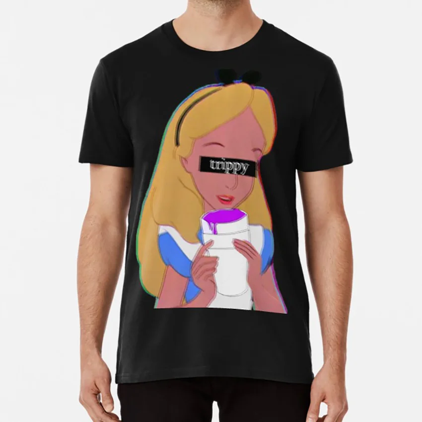

Trippy Alice T shirt trippy lean syrup double cup lil wayne alice alice in wonderland weed kush drugs