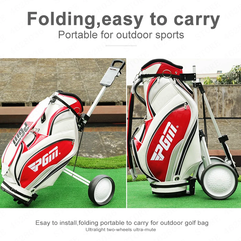Golf Cart Wheels Trolley for Golf Bag Outdoor Sport Training Match Airport Luggage Check Carrier Cart Stroller