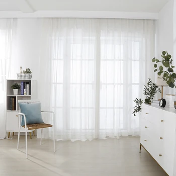 

Bird's nest texture Tulle Curtains Super Soft Great Hand Feeling Living Room Decoration Modern Veil Chiffon Solid Sheer Voile