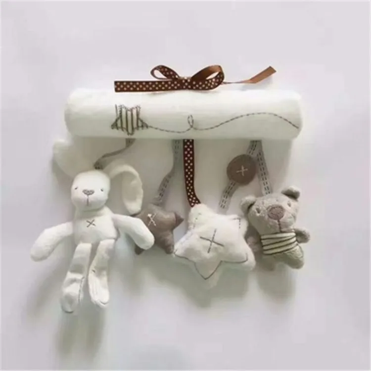 Rabbit Baby Music Rattles Car Bed Winding Safety Seat Pendant Plush Toy Multifunctional Intellectual Developmen Toy 3