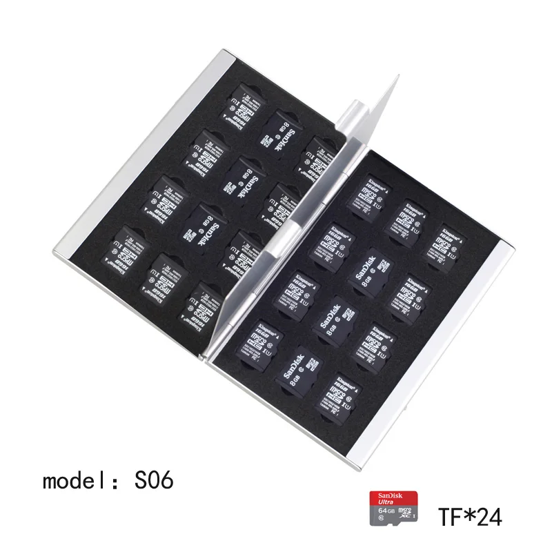 Memory Card Storage Box Aluminium Alloy Micro for SD MMC TF Protector Case memory card storage case BIZOE