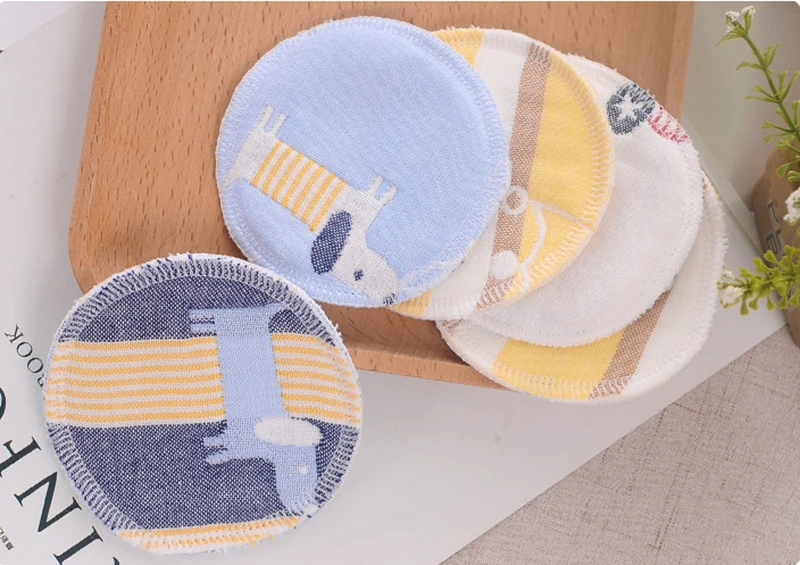 6PCS Breast Pad Cotton Reusable Waterproof Absorbent Maternity Nursing Pads Cartoon Soft Breathable Breastfeeding Postpartum Pad