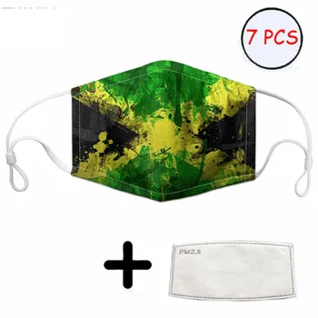 

Jamaica Flag Pattern Adult/Kids Anti-dust Mask Elastic Non-disposable Lady Mouth Mask Reusable Breathable Face Mask Thicken