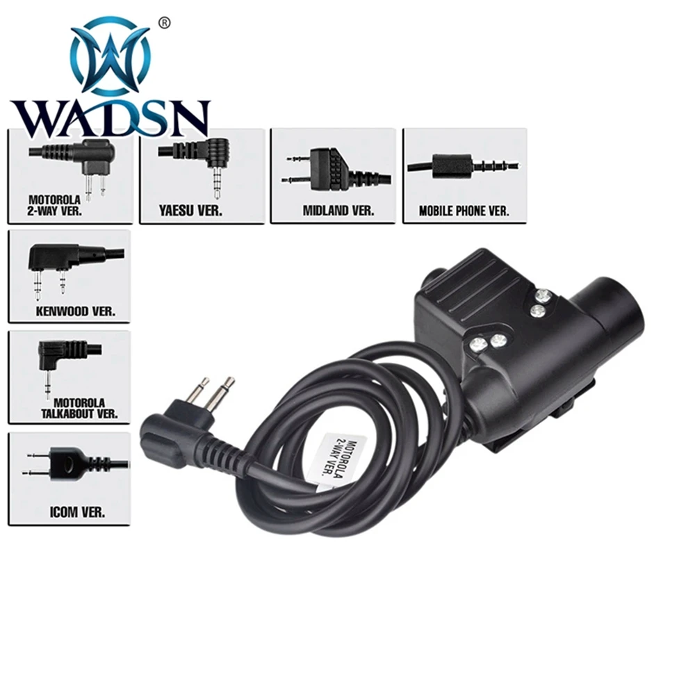 WADSN тактические наушники U94 PTT для KENWOOD Plug Walkie Talkie BaoFeng UV-82 радио гарнитура u94 ptt Softair аксессуары WZ113