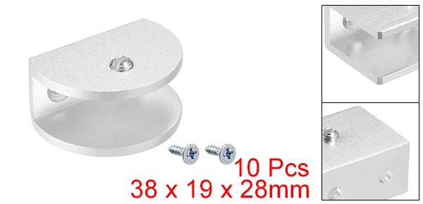 Largr 10-12mm 10pcs Uxcell 2/4/10 шт. Стекло кронштейны для полок Регулируемый Алюминий сплав Держатель Полукруглый для детей в возрасте от 5 8/8-10/10-12 мм Толщина - Цвет: Largr 10-12mm 10pcs