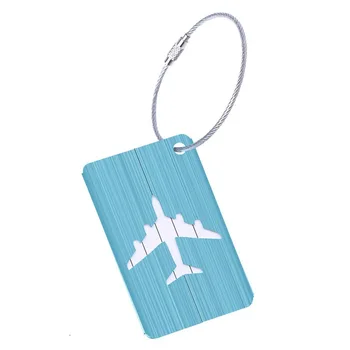 

New Aluminium Travel Luggage Baggage Tag Suitcase Identity Address Name Labels(Blue)