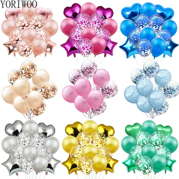 

YORIWOO Confetti Balloon Wedding Happy Birthday Balloon Air Baloons Birthday Party Decorations Kids Adult Baby Shower Babyshower