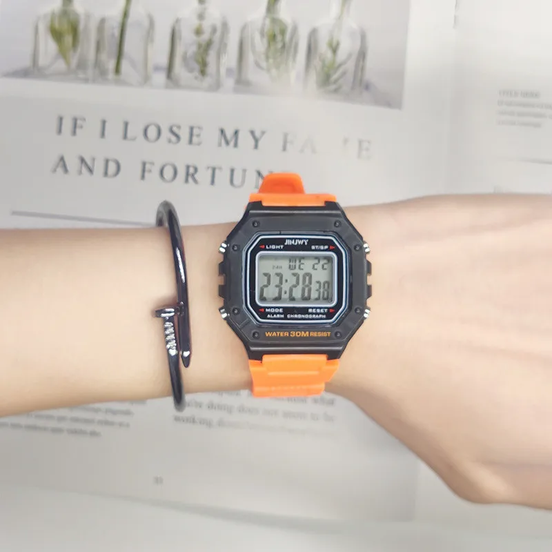 Fashion Men Digital Wristwatches Sport Army Green Mens Watches Luxury Led Electronic Clock Waterproof Square Dial Reloj Hombre