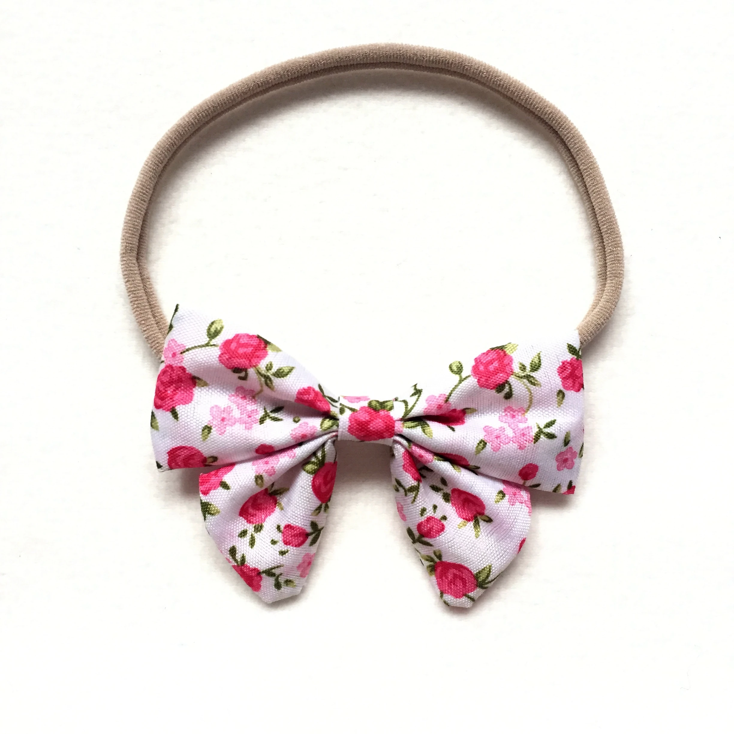 5pcs/lots Elastic Hair Bands Cotton Nylon Baby Girls bow Head Accessory Headbands Print Flower Bowknot Hairband