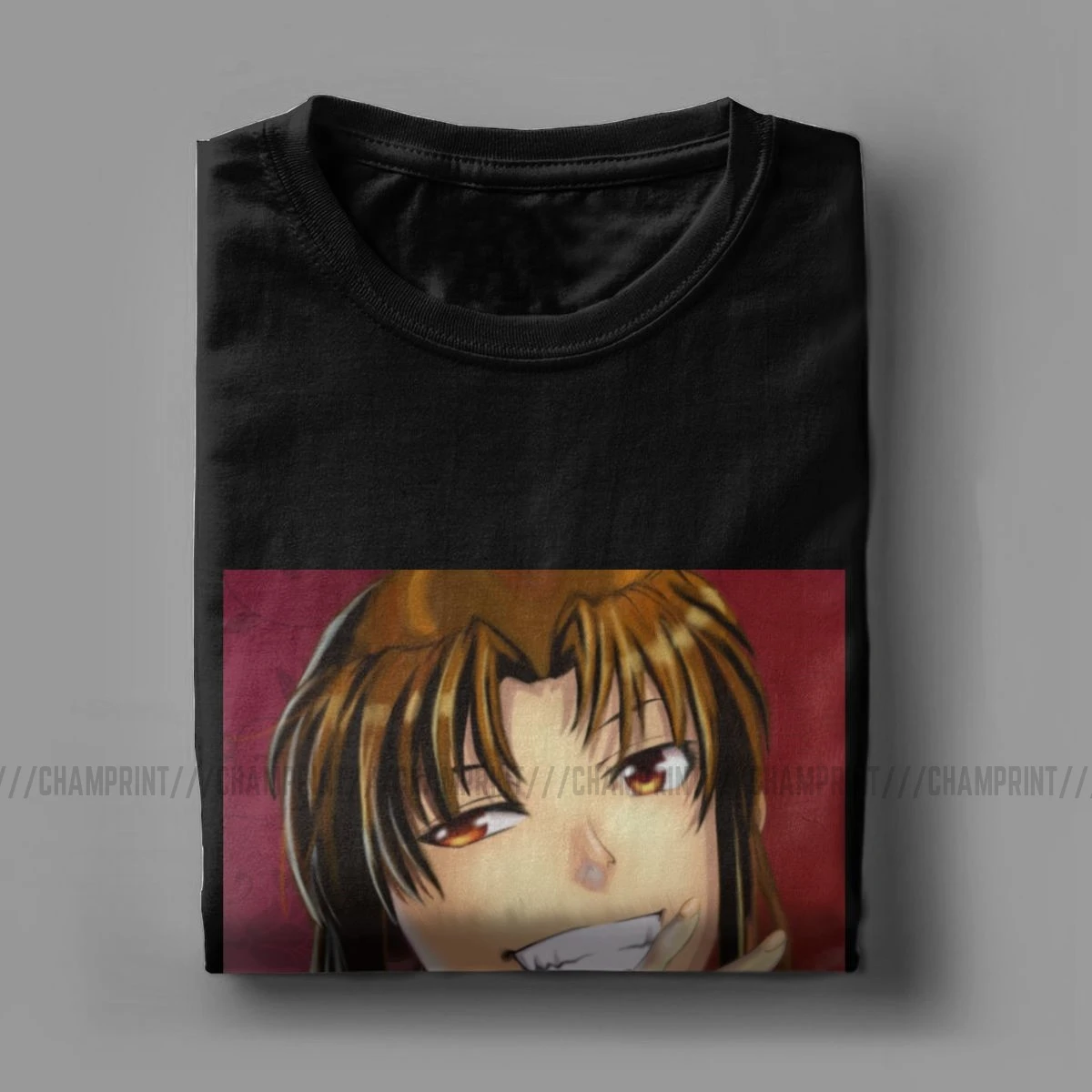 Винтажная Мужская футболка Badass Revy с круглым вырезом, хлопок, футболка Black Lagoon, аниме, короткий рукав, футболка размера плюс, одежда