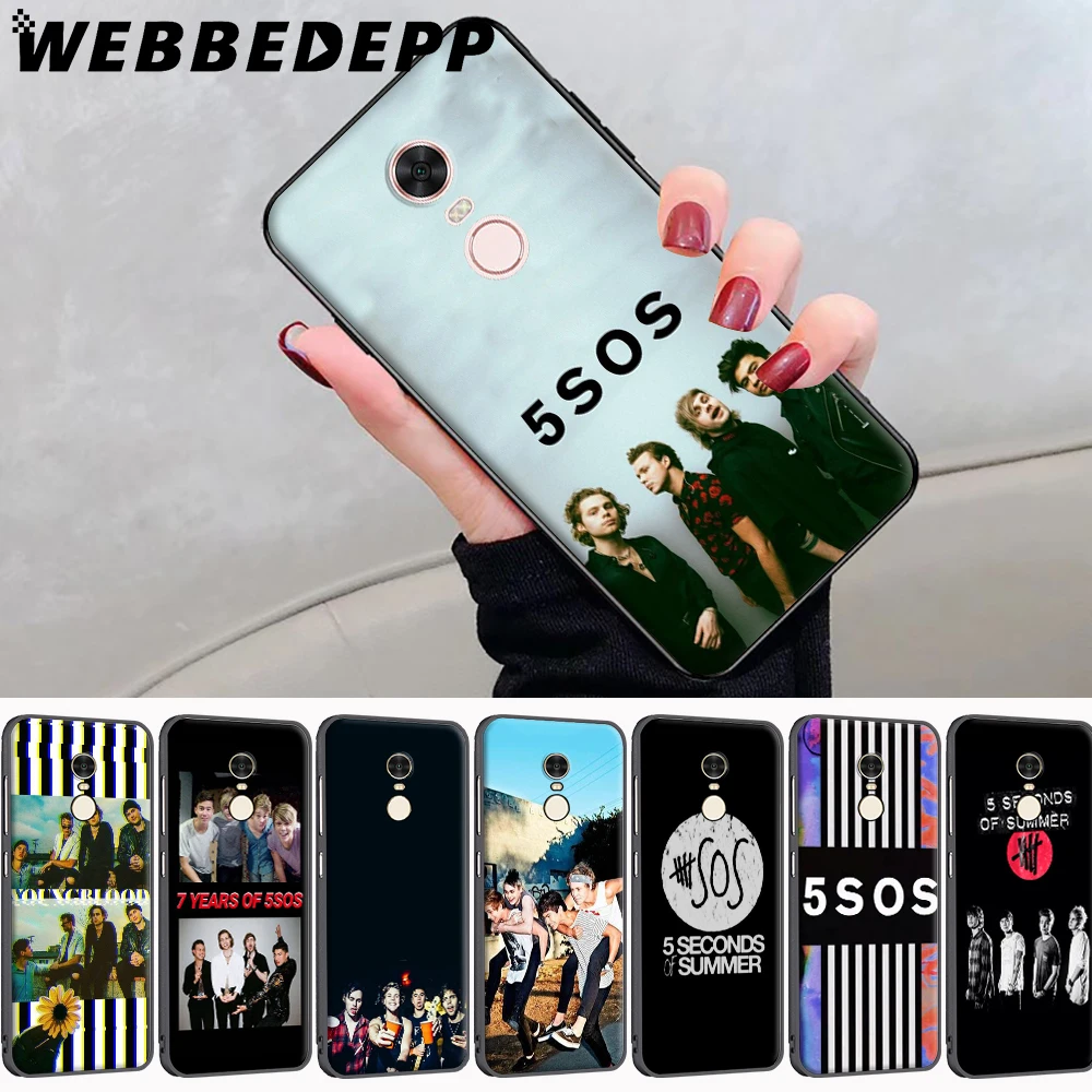 5SOS 5 Seconds of Summer мягкий чехол для Xiaomi Redmi Plus 4A 4X 5A 6A 7A 8A S2 Примечание премьер-5-6-7-8-Pro 8